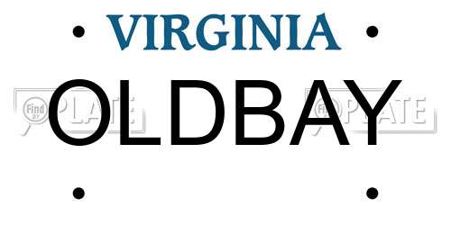 OLDBAY Virginia License Plate