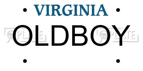 OLDBOY Virginia License Plate