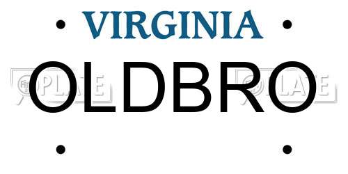 OLDBRO Virginia License Plate