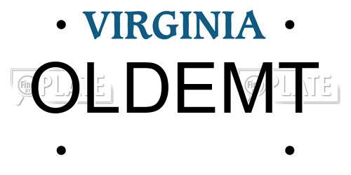 OLDEMT Virginia License Plate