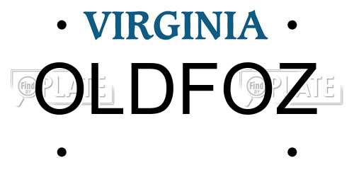 OLDFOZ Virginia License Plate