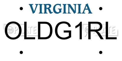 OLDG1RL Virginia License Plate