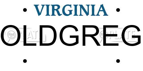 OLDGREG Virginia License Plate