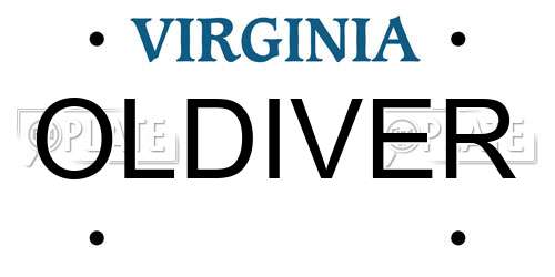 OLDIVER Virginia License Plate