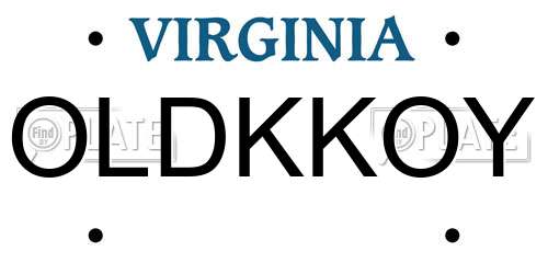 OLDKKOY Virginia License Plate
