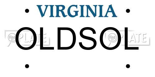 OLDSOL Virginia License Plate
