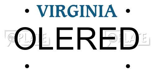 OLERED Virginia License Plate