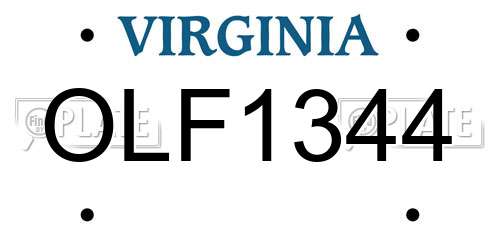 OLF1344 Virginia License Plate