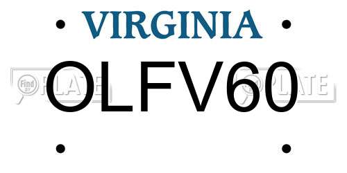 OLFV60 Virginia License Plate