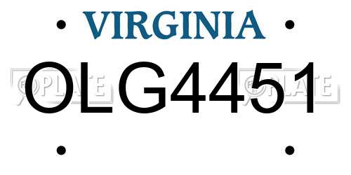 OLG4451 Virginia License Plate