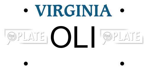 OLI Virginia License Plate