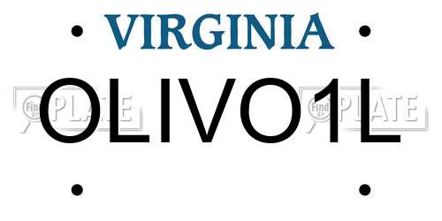 OLIVO1L Virginia License Plate