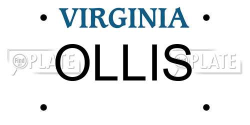 OLLIS Virginia License Plate