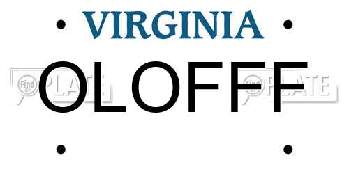 OLOFFF Virginia License Plate