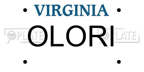 OLORI Virginia License Plate