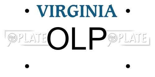 OLP Virginia License Plate