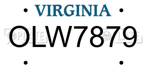 OLW7879 Virginia License Plate