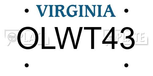 OLWT43 Virginia License Plate