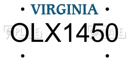 OLX1450 Virginia License Plate