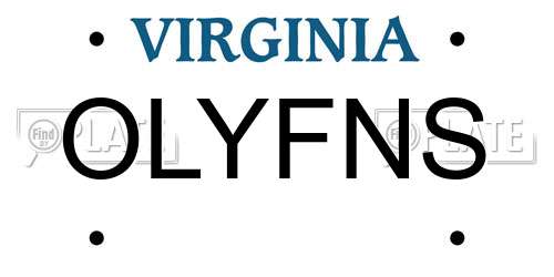 OLYFNS Virginia License Plate