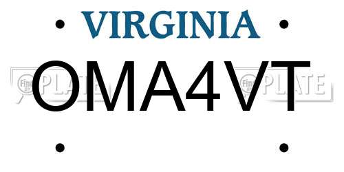 OMA4VT Virginia License Plate