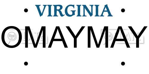 OMAYMAY Virginia License Plate