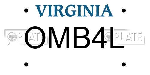 OMB4L Virginia License Plate