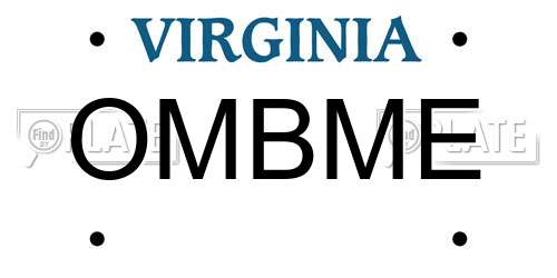 OMBME Virginia License Plate