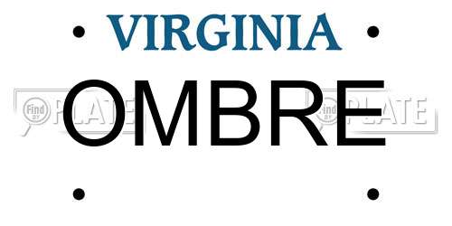 OMBRE Virginia License Plate