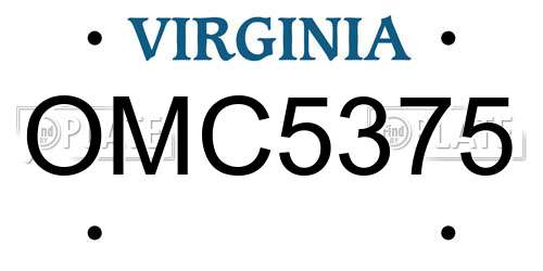 OMC5375 Virginia License Plate
