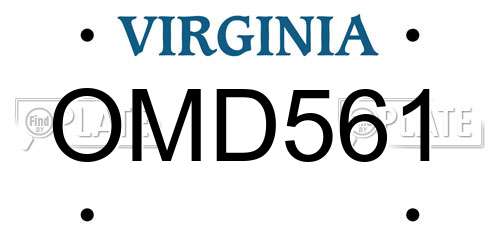 OMD561 Virginia License Plate