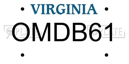 OMDB61 Virginia License Plate