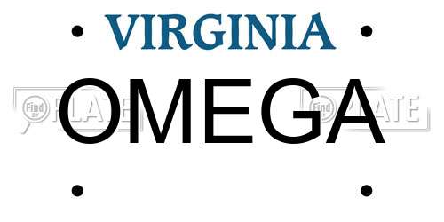 OMEGA Virginia License Plate