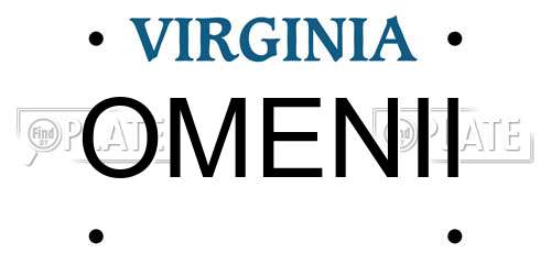 OMENII Virginia License Plate