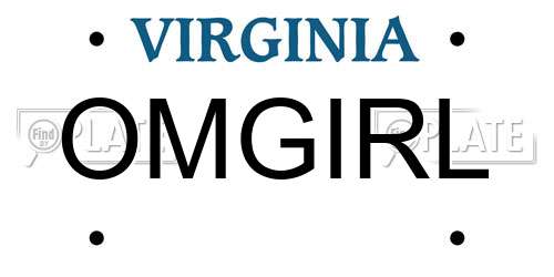 OMGIRL Virginia License Plate