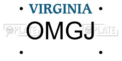 OMGJ Virginia License Plate