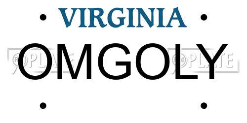 OMGOLY Virginia License Plate