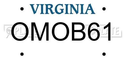 OMOB61 Virginia License Plate