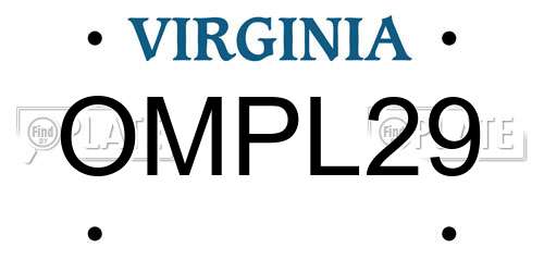 OMPL29 Virginia License Plate