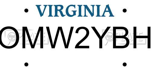 OMW2YBH license plate in VA state