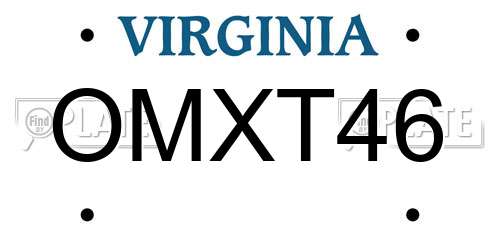 OMXT46 Virginia License Plate