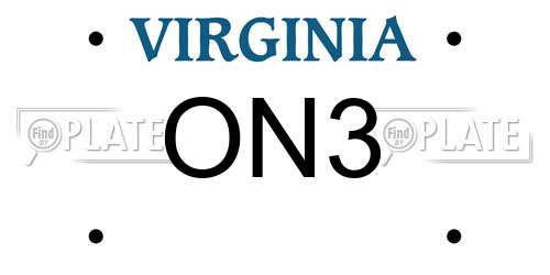 ON3 Virginia License Plate