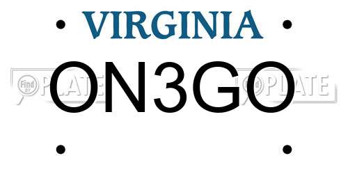 ON3GO Virginia License Plate