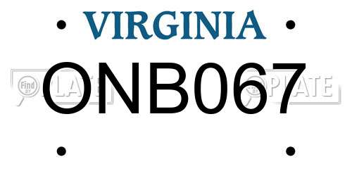 ONB067 Virginia License Plate