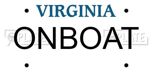 ONBOAT Virginia License Plate