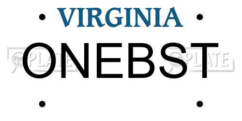 ONEBST Virginia License Plate