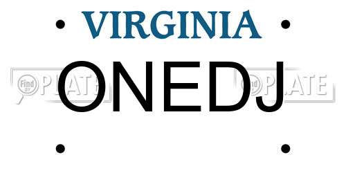 ONEDJ Virginia License Plate