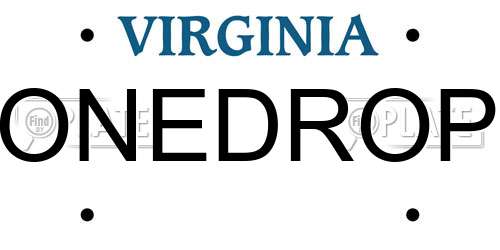 ONEDROP Virginia License Plate