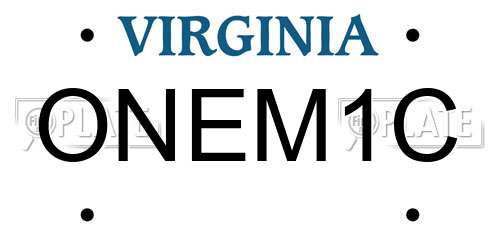 ONEM1C Virginia License Plate
