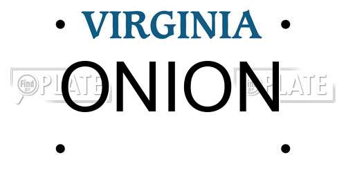 ONION Virginia License Plate